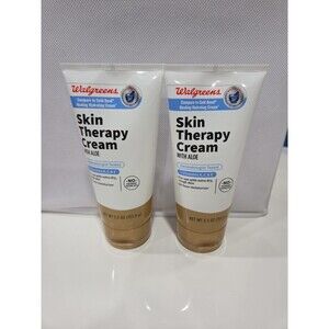 Lot 2-Walgreens Skin Therapy Cream with Aloe- For Extra Dry Skin Exp 6/27 HB3